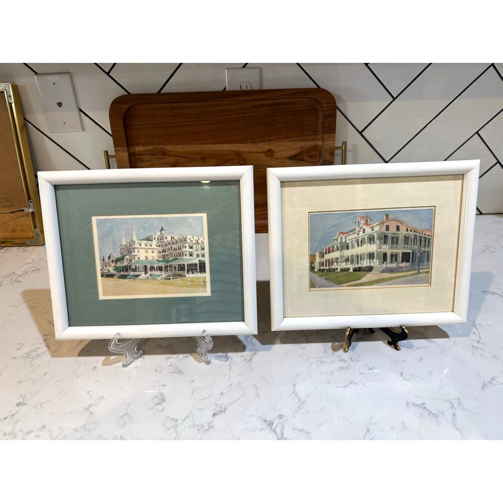 Vintage watercolor of Chalfonte Hotel Alice Steer Wilson renowned watercolorist